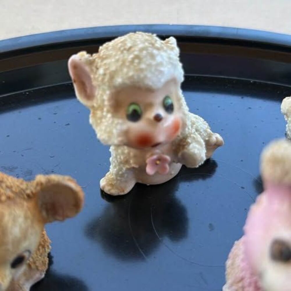 Set a four vintage mid-century sugared animal figurines from Japan - Picture 3 of 6